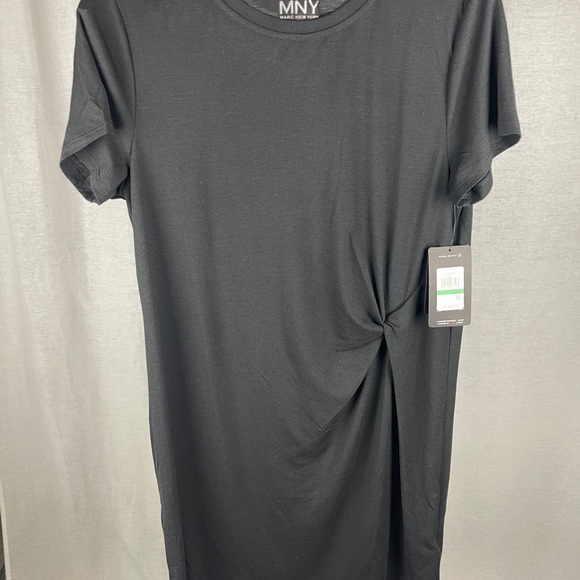 MARC NEW YORK PERFORMANCE Twist-Front Tee Black Dress size Large NWT - Picture 6 of 8
